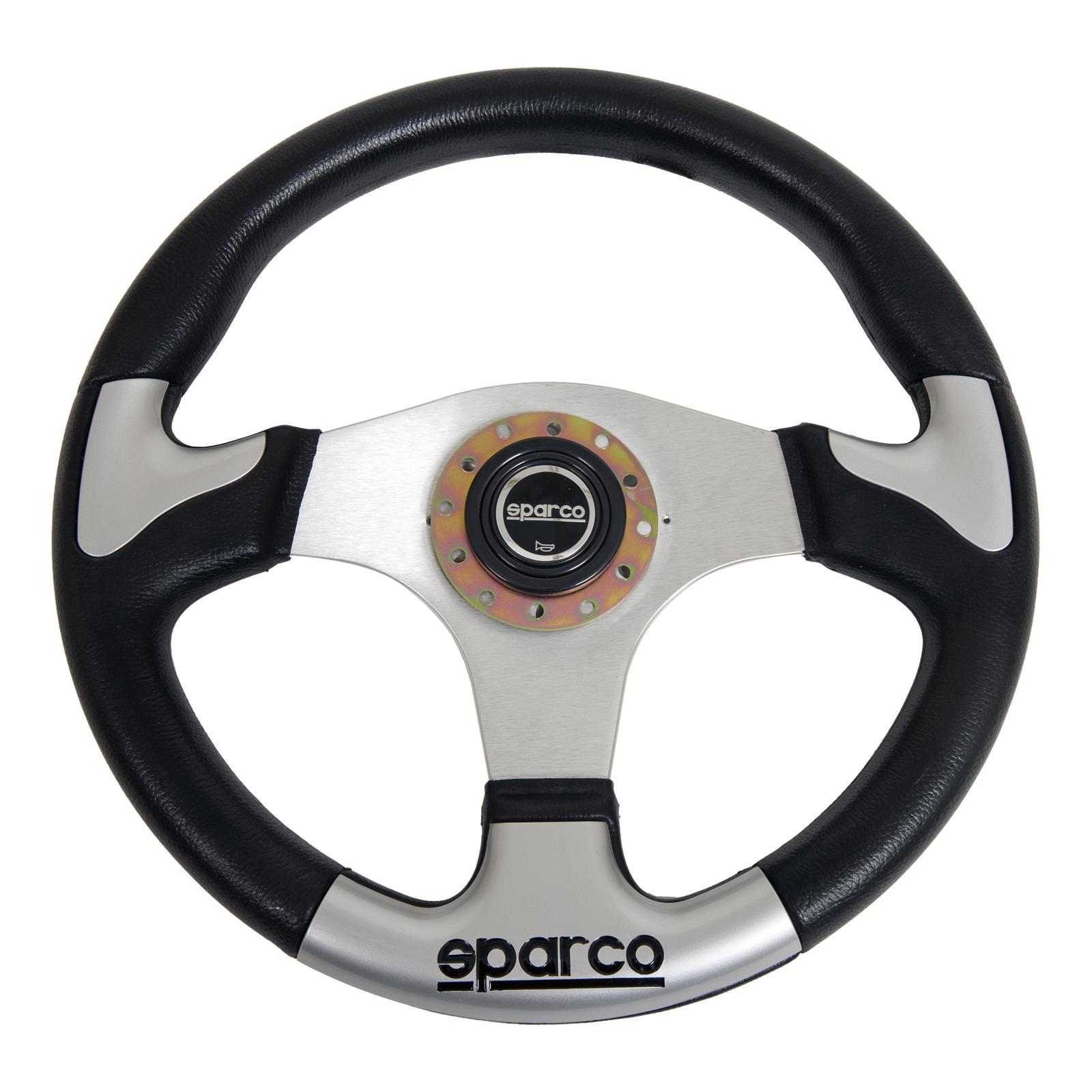 Sparco 015R345MLN Leather Steering Wheel,Black, 350mm