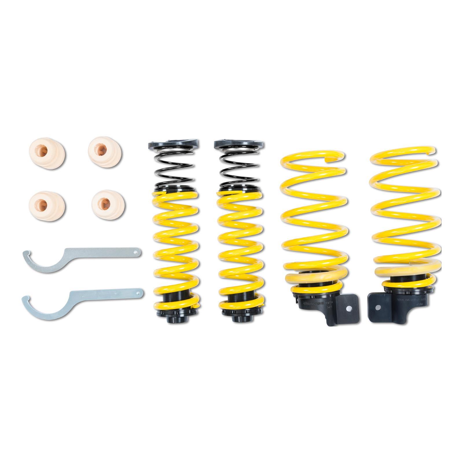 ST Suspensions Adjustable Lowering Springs 273100BH Springs, Height, Front and Rear, Yellow Powdercoated, Use with Factory Dampers, Audi, Kit thumbnail 3