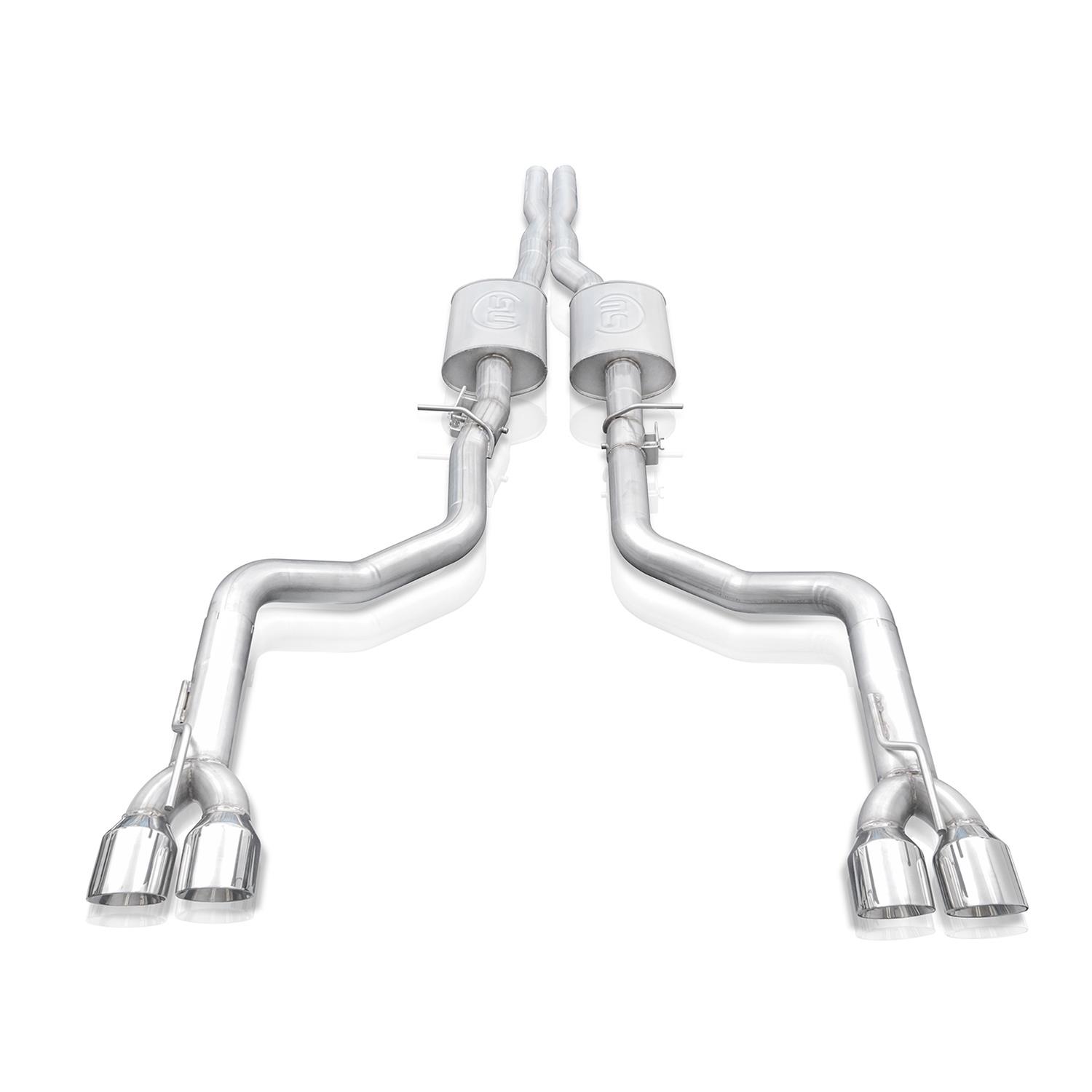 Stainless Works 15-19 Dodge Challenger 6.2L/6.4L Hemi 3in Legend Catback X-Pipe w/4in Quad Tips thumbnail 6
