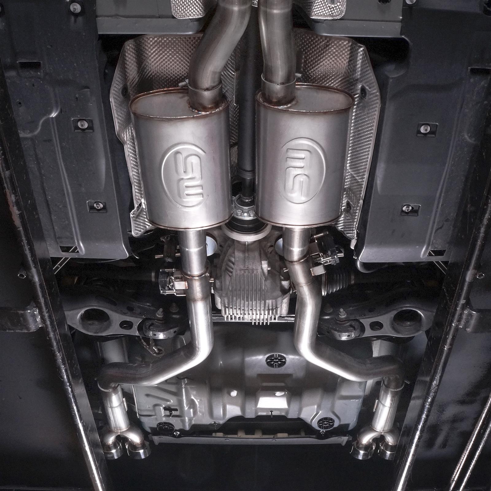 Stainless Works 15-19 Dodge Challenger 6.2L/6.4L Hemi 3in Legend Catback X-Pipe w/4in Quad Tips