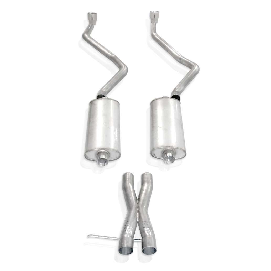 Stainless Works 2007-14 Chevy Tahoe And Yukon LT 2-1/2in Exhaust X-Pipe Chambered Mufflers Tips thumbnail 2