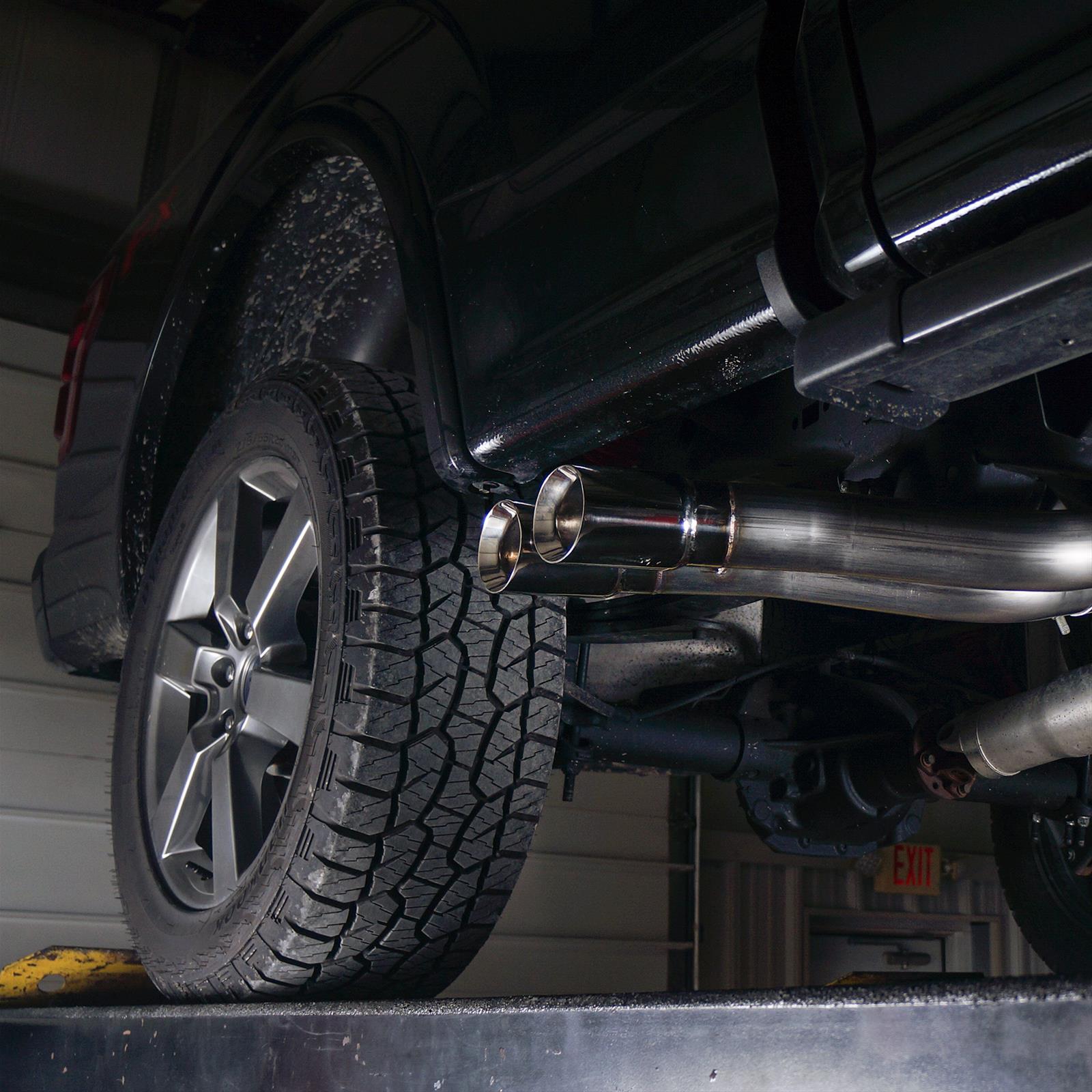 Stainless Works 2015-18 F-150 Exhaust X-Pipe Resonator Muffler Exits In Front Of Passenger Rear Tire thumbnail 2