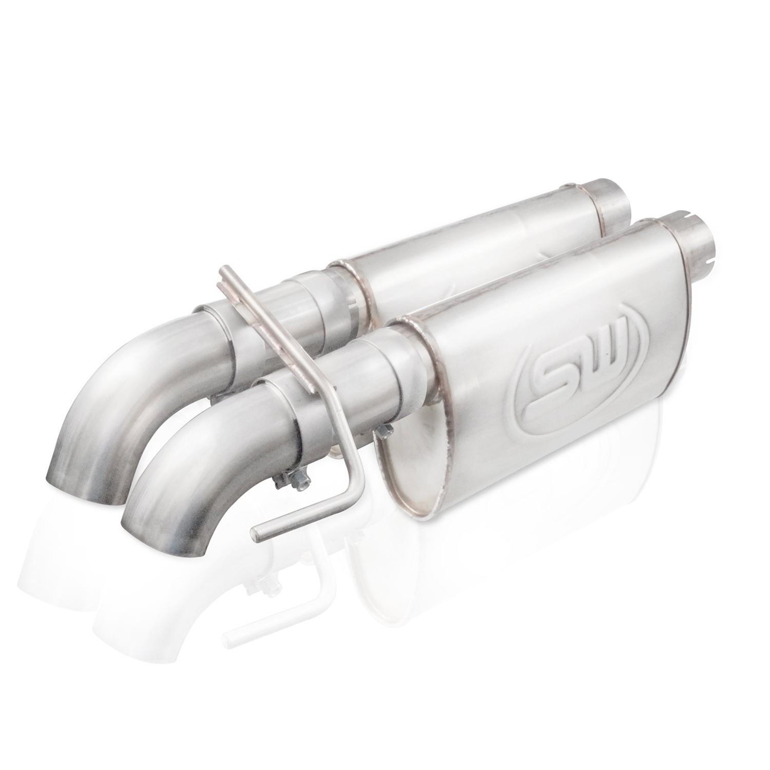 Stainless Works 2010-14 Ford Raptor 3in Exhaust Chambered Mufflers Dump Exit thumbnail 2