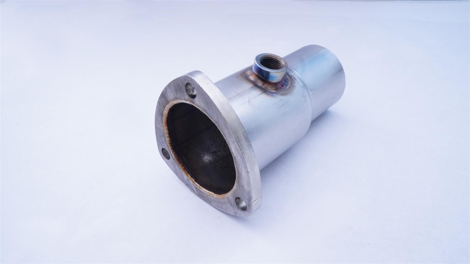 Stainless Works Collector Adapter 3-Bolt 3in OD Tubing 2-1/2in OD Outlet + O2 Bung