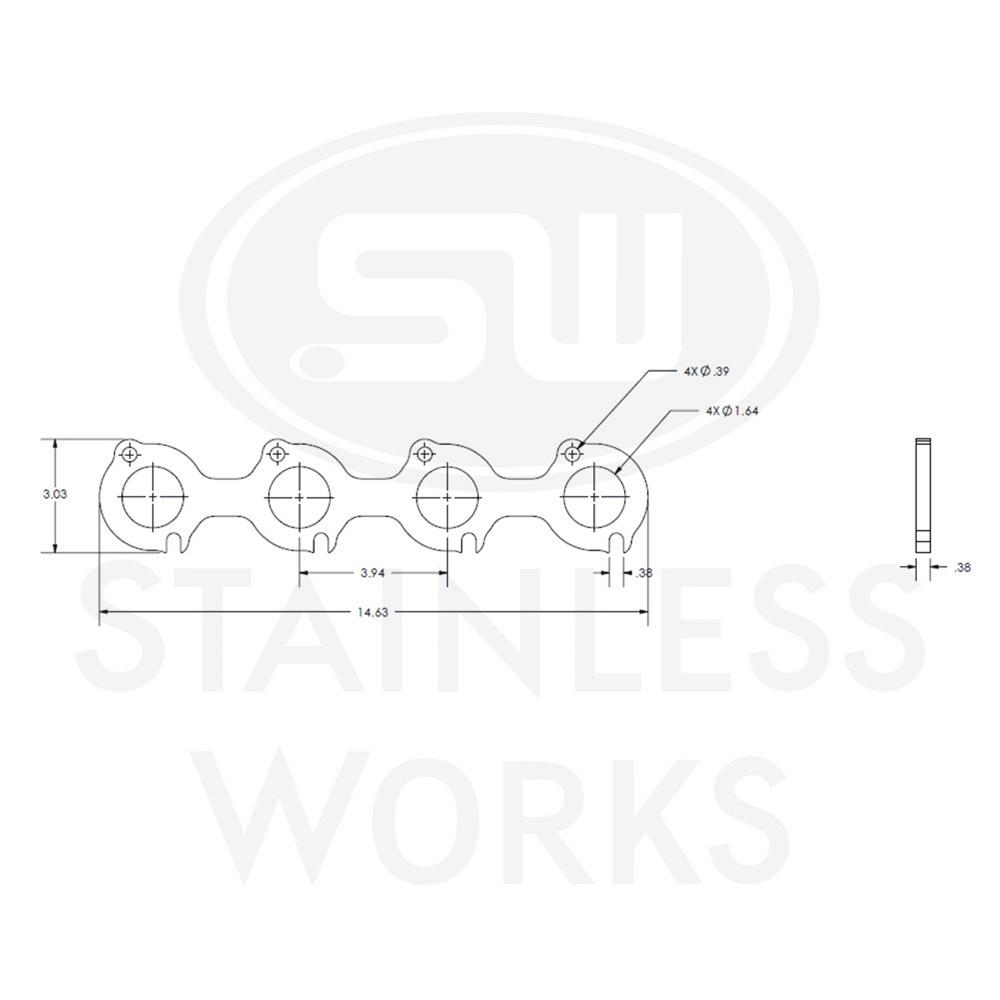 Stainless Works Small Block Ford 4.6L 2V Round Port Header 304SS Exhaust Flanges 1-5/8in Primaries thumbnail 3