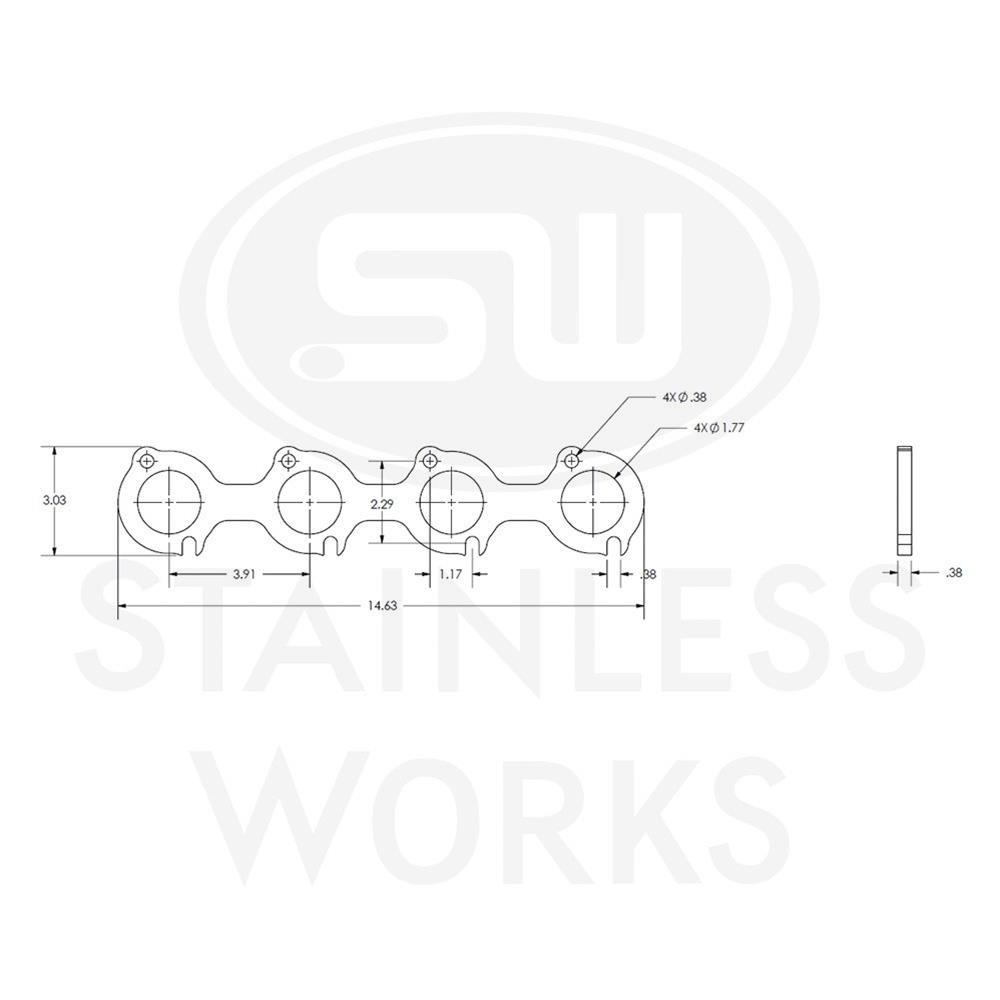Stainless Works Small Block Ford 4.6L 2V Round Port Header 304SS Exhaust Flanges 1-3/4in Primaries thumbnail 3