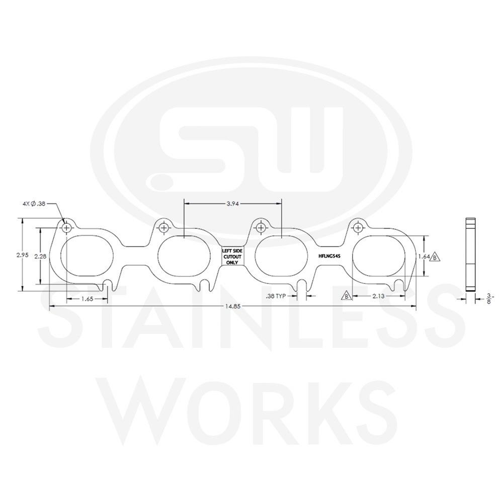 Stainless Works 07-14 Ford Cobra 5.4L/5.8L Wide Oval Port 304SS Exhaust Flanges 1-7/8in Primaries thumbnail 3