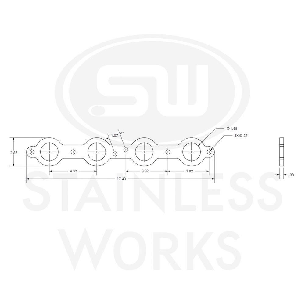 Stainless Works Chevrolet LS1/LS6 Round Port Header 304SS Exhaust Flanges 1-5/8in Primaries thumbnail 3