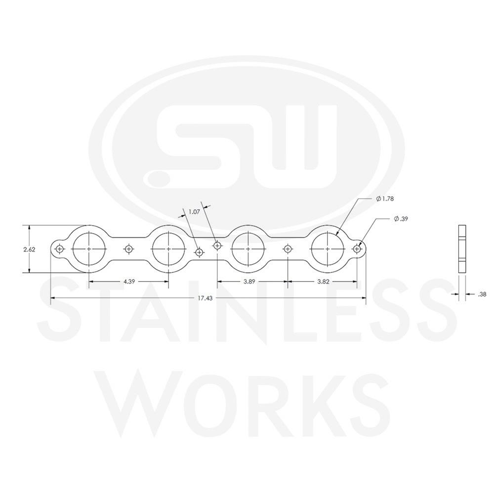 Stainless Works Chevrolet LS1/LS6 Round Port Header 304SS Exhaust Flanges 1-3/4in Primaries thumbnail 3