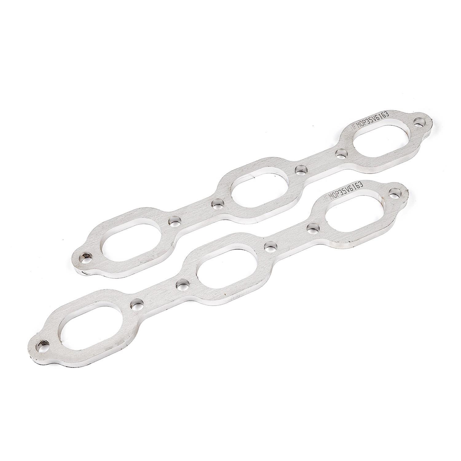 Stainless Works Mopar 3.5L V6 Flat Oval Port Header 304SS Exhaust Flanges 1-5/8in Primaries thumbnail 2