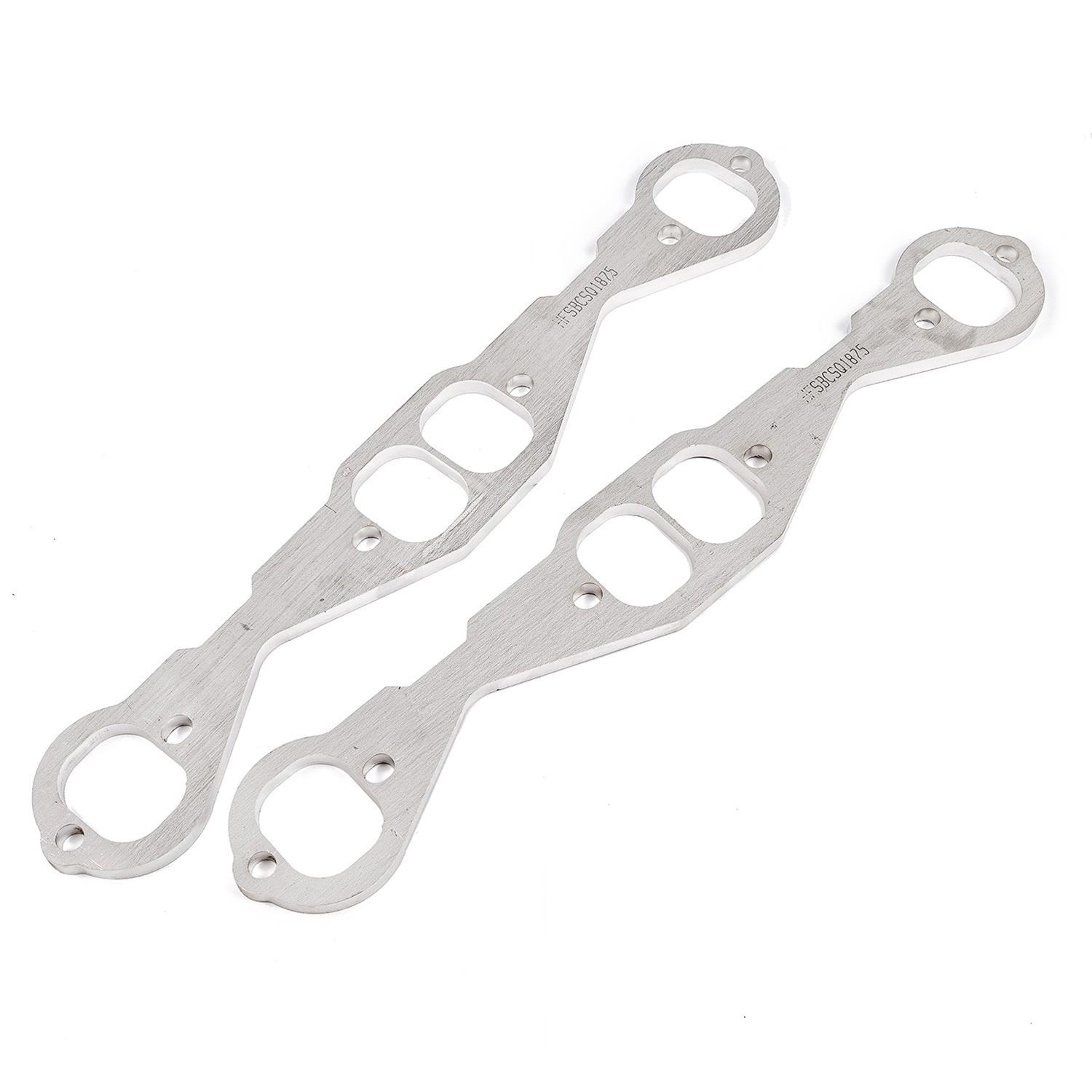 Stainless Works Small Block Chevy Squared Oval Port Header 304SS Exhaust Flanges 1-7/8in Primaries thumbnail 2