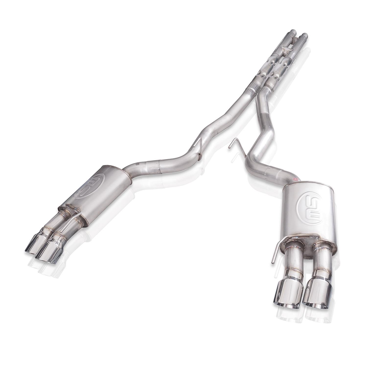 Stainless Works 2018+ Ford Mustang GT 3in Legend Series Catback H-Pipe w/Active Valves & Quad Tips