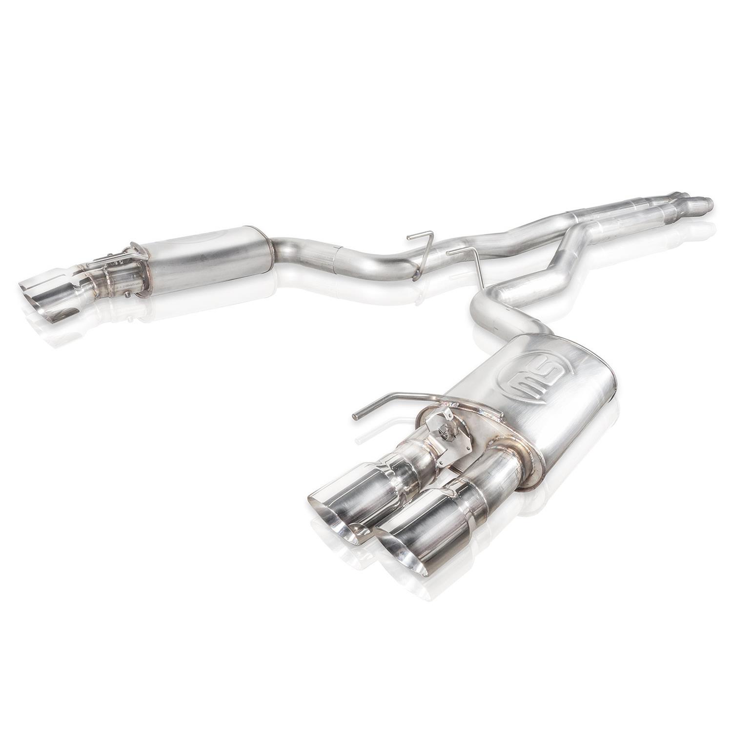 Stainless Works 2018+ Ford Mustang GT 3in Redline Series Catback X-Pipe w/Active Valves & Quad Tips thumbnail 3