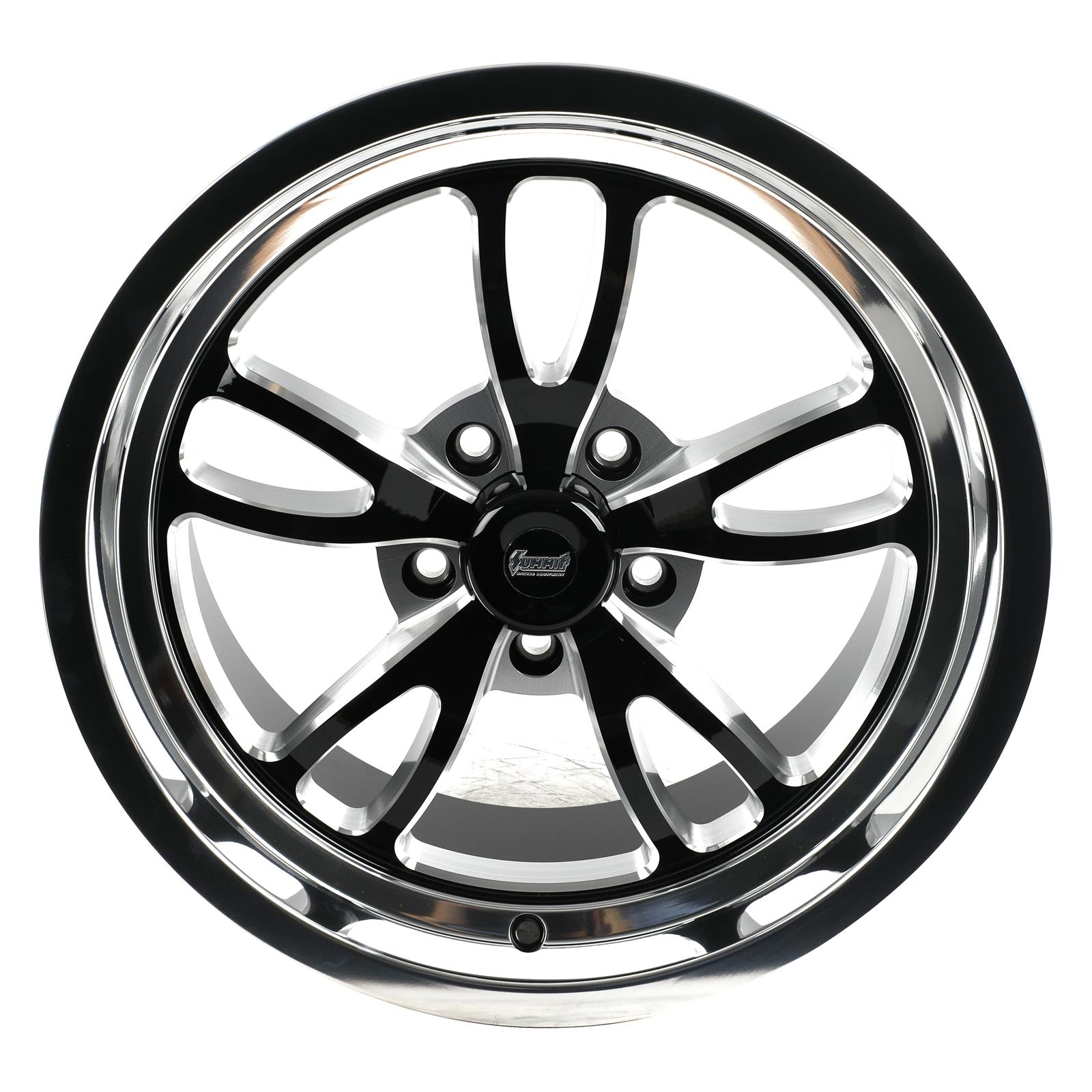 Summit Racing™ Venom Black Milled Polished Lip Wheels | Summit Racing