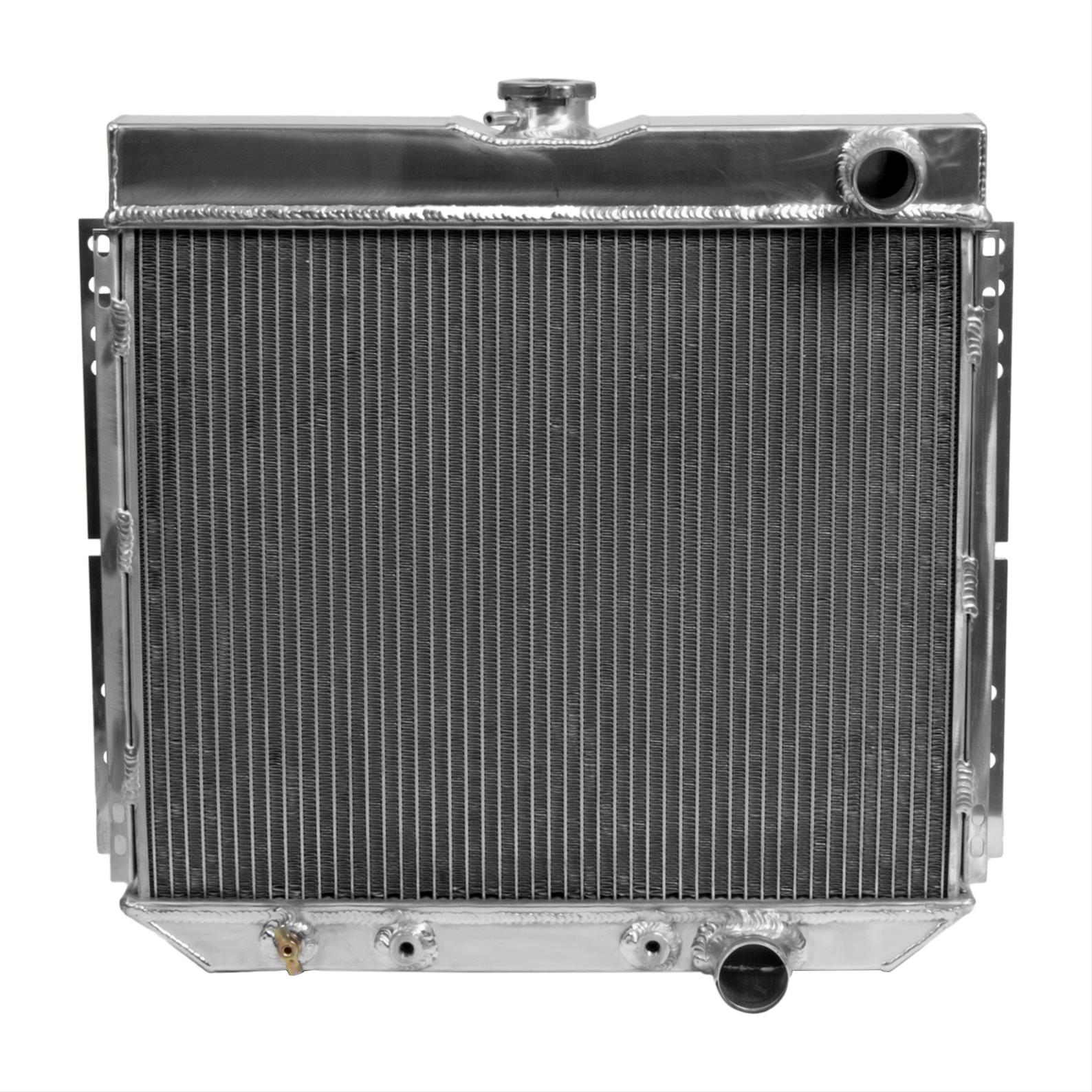 ACC Aluminum Radiator For 1954-1956 Ford Full Size – Black, 2-Row Downflow With Fan And Shroud