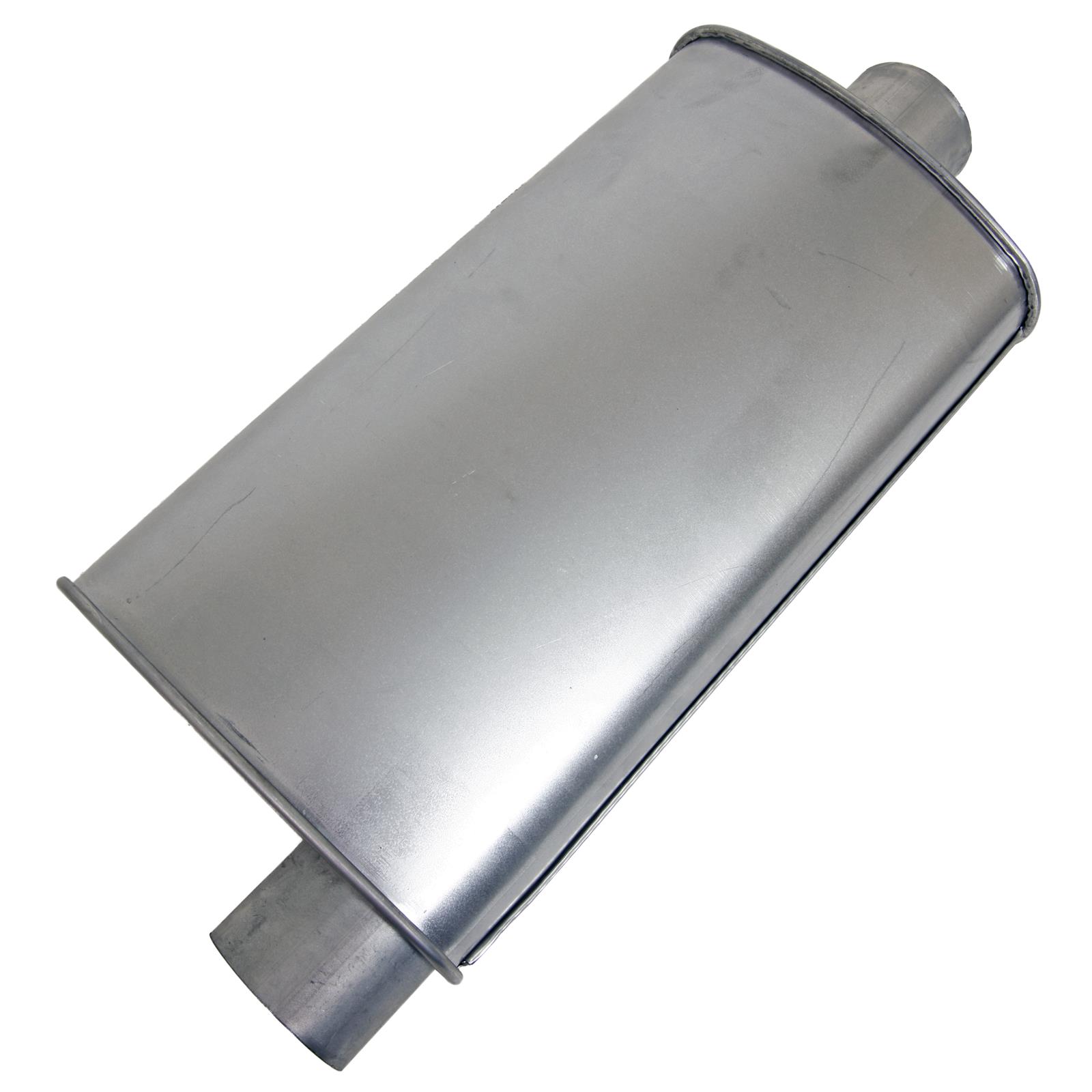 Summit Racing 630525-1 Muffler Oval 2.5in Offset Inlet//Outlet 304 SS Polished