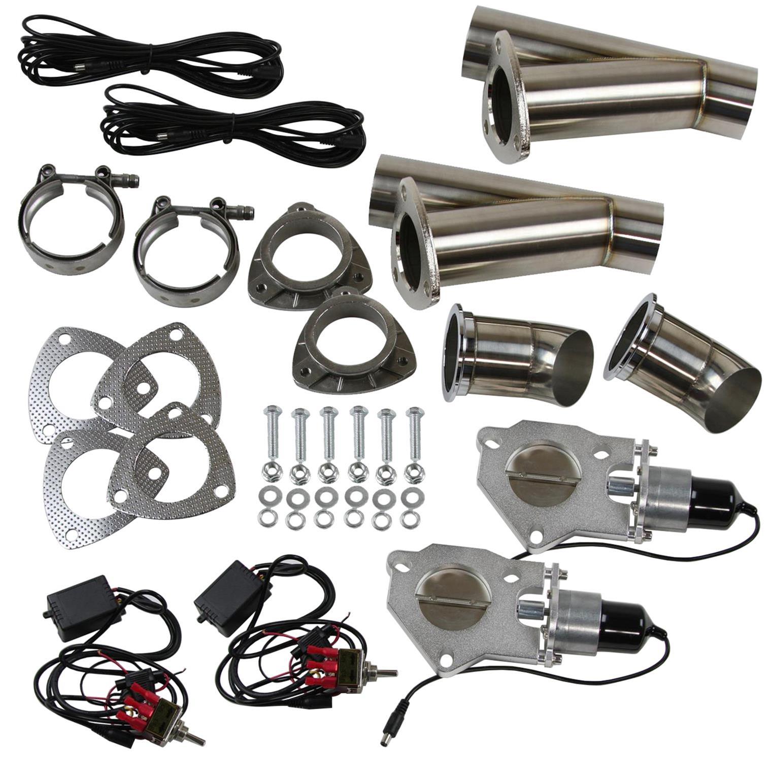 2.5 INCH Electric Exhaust Cutout Valves Electric Exhaust Cutout Full Kits