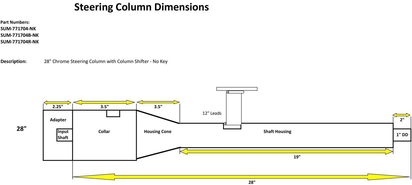 Summit Racing SUM-771704-NK Summit Racing™ Column Shift Steering