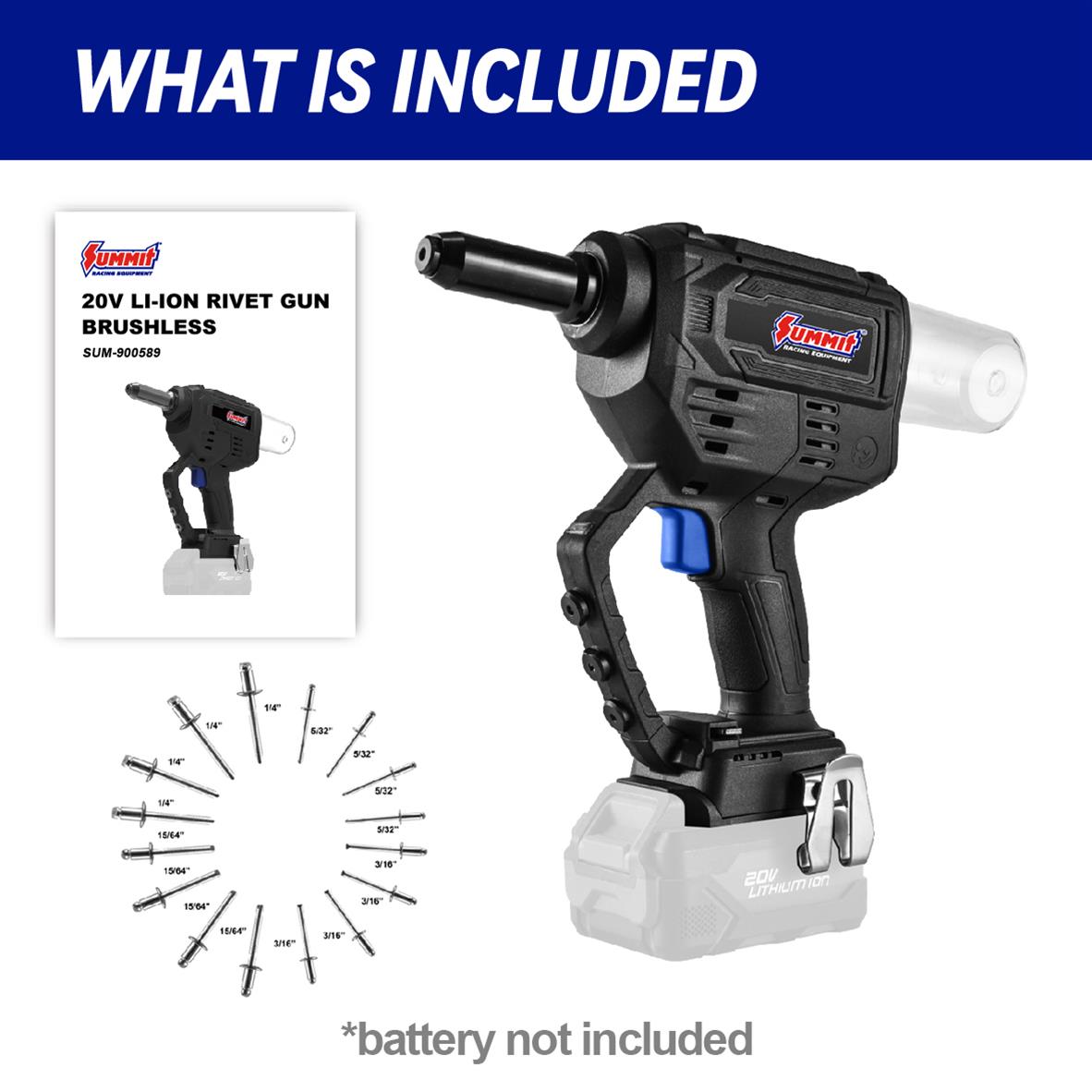 Summit Racing SUM-900589 Summit Racing™ 20V Rivet Guns | Summit Racing