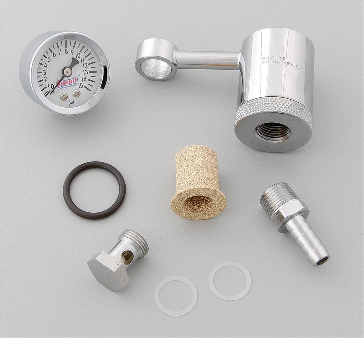 Summit Racing SUMG1523 Summit Racing™ Sergi Adjustable Single Feed Fuel Line & Gauge Kits