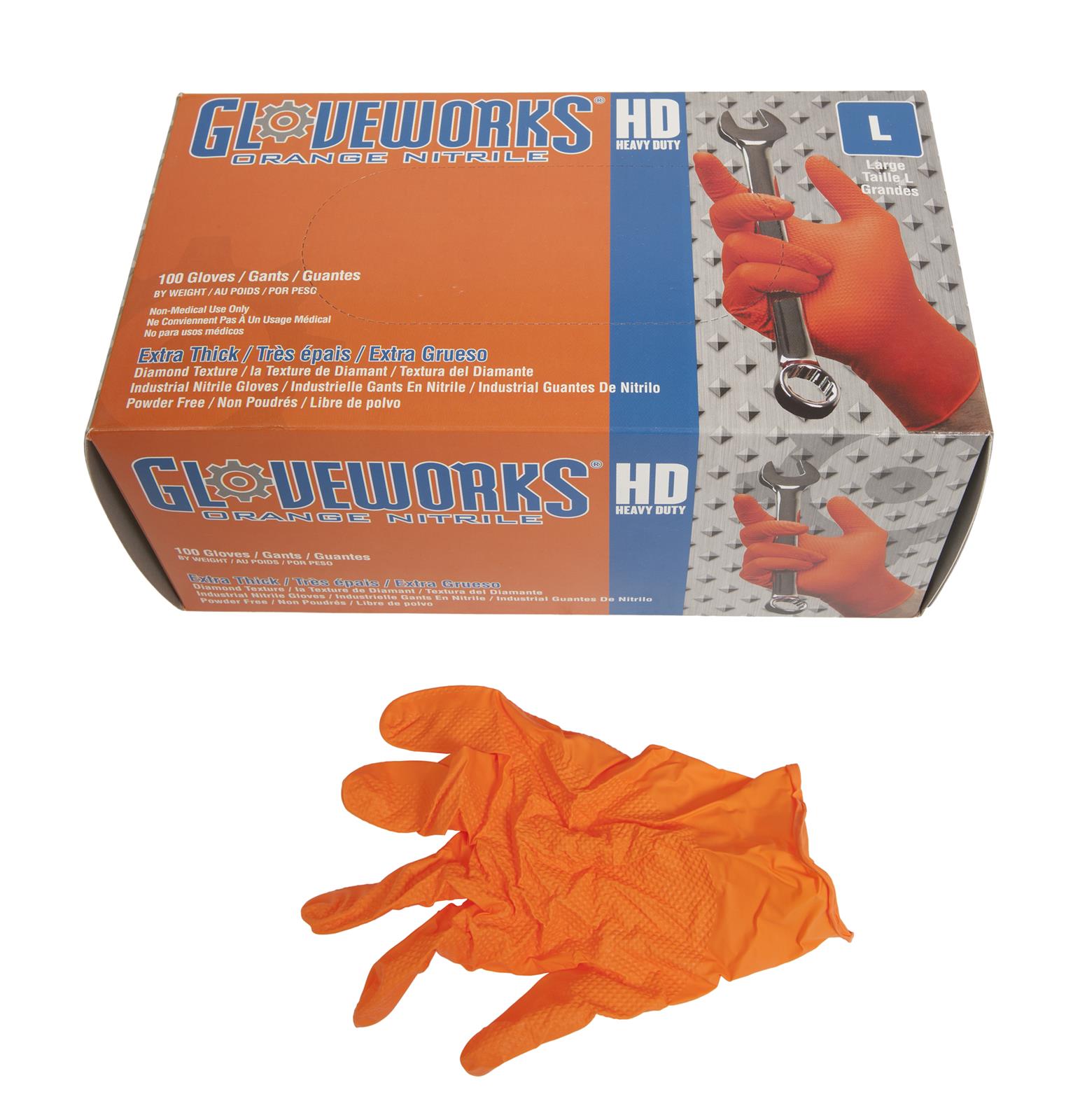 orange medical gloves