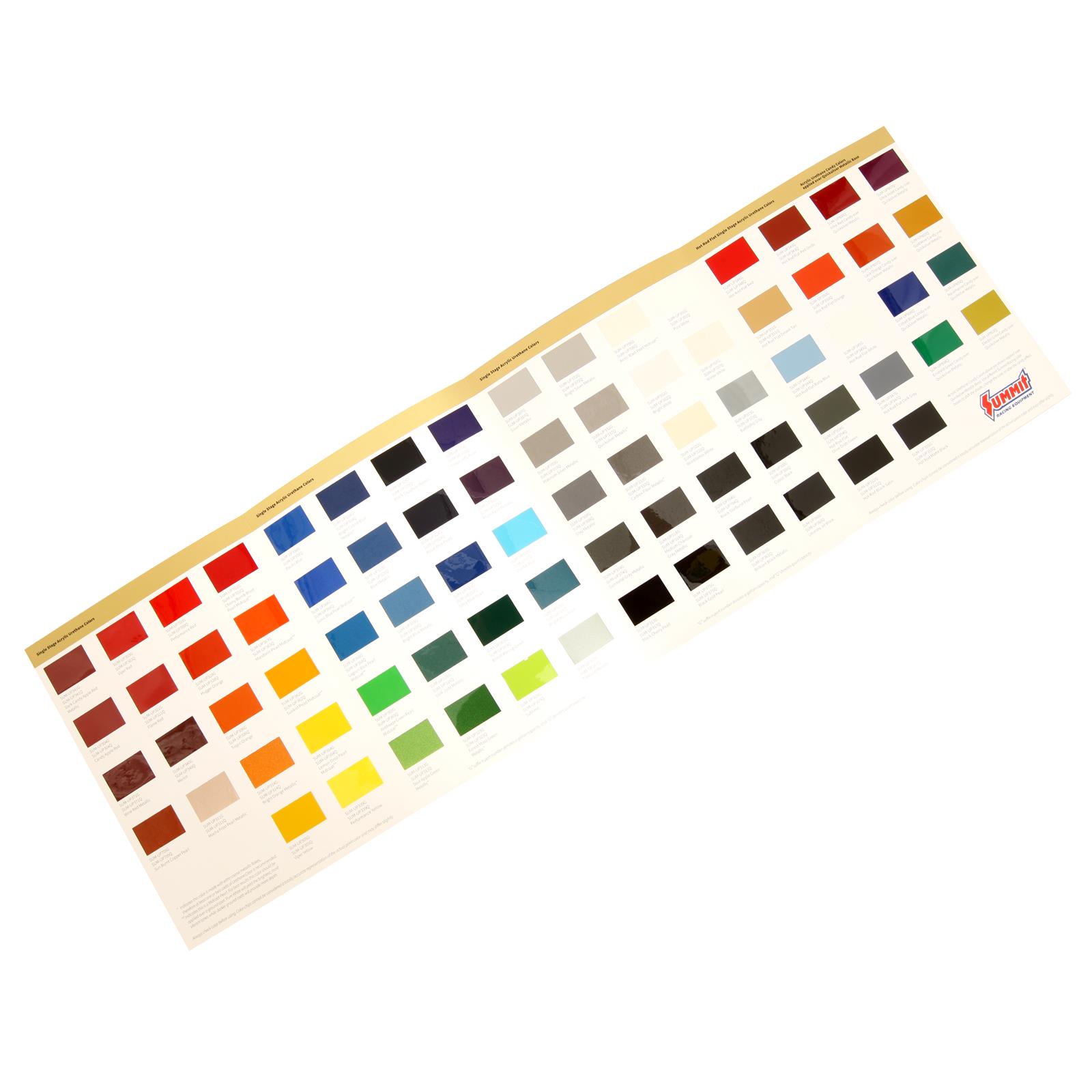 Summit Racing SUM-UPCCHART Summit Racing™ Single Stage Paint Chip