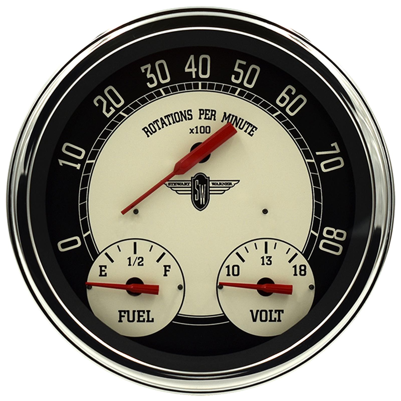 Stewart Warner 82258 Stewart Warner Nostalgic 3in1 Gauge Kits