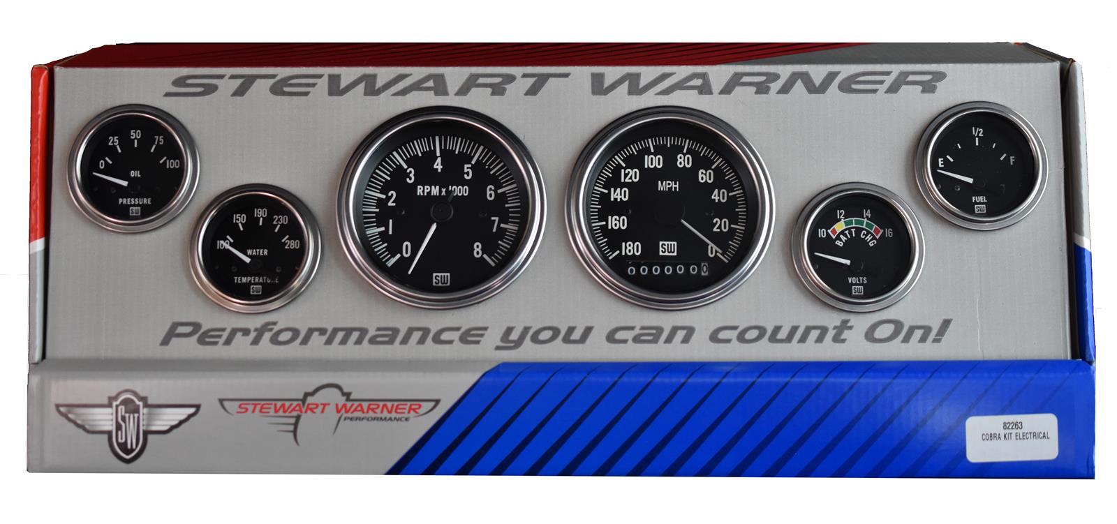 Stewart Warner M82263 Stewart Warner Deluxe Series Analog Gauge Kits