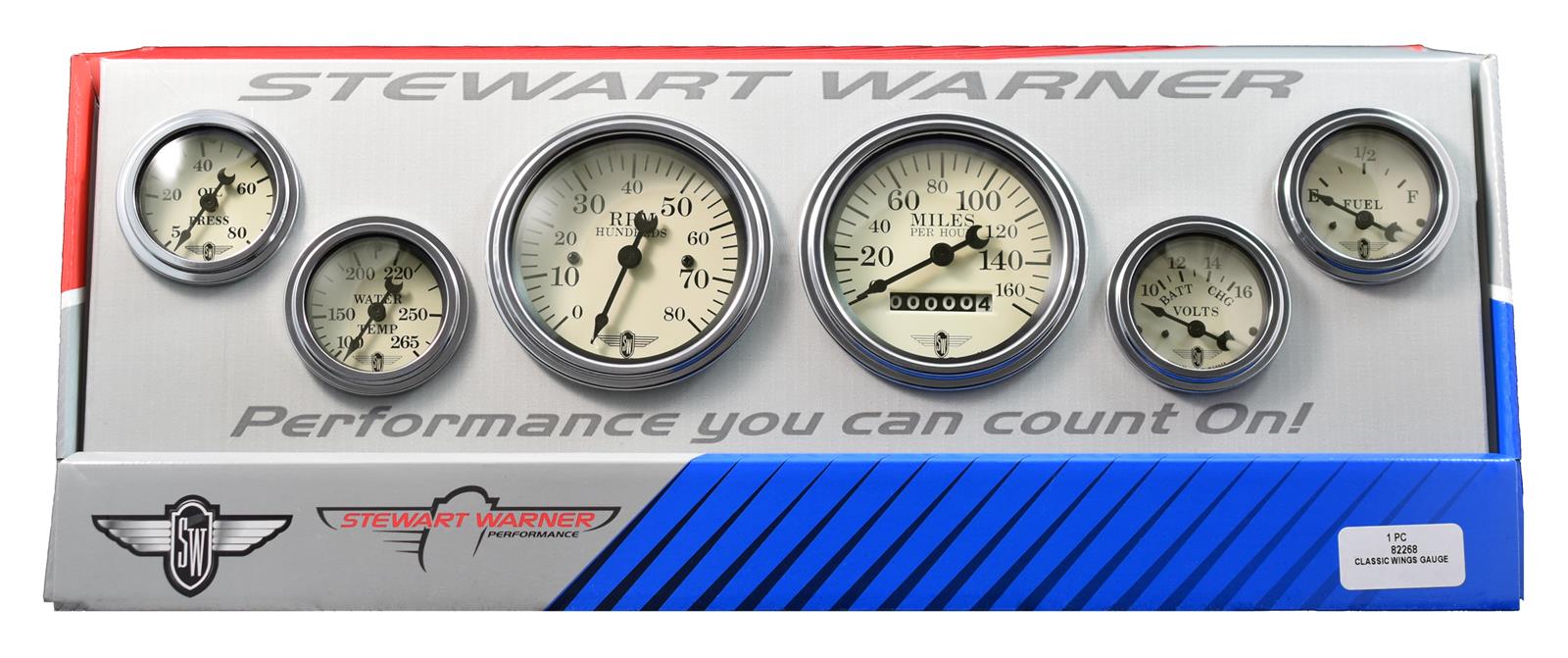 Stewart Warner M82268 Stewart Warner Wings Analog Gauge Boxed Kits Summit Racing