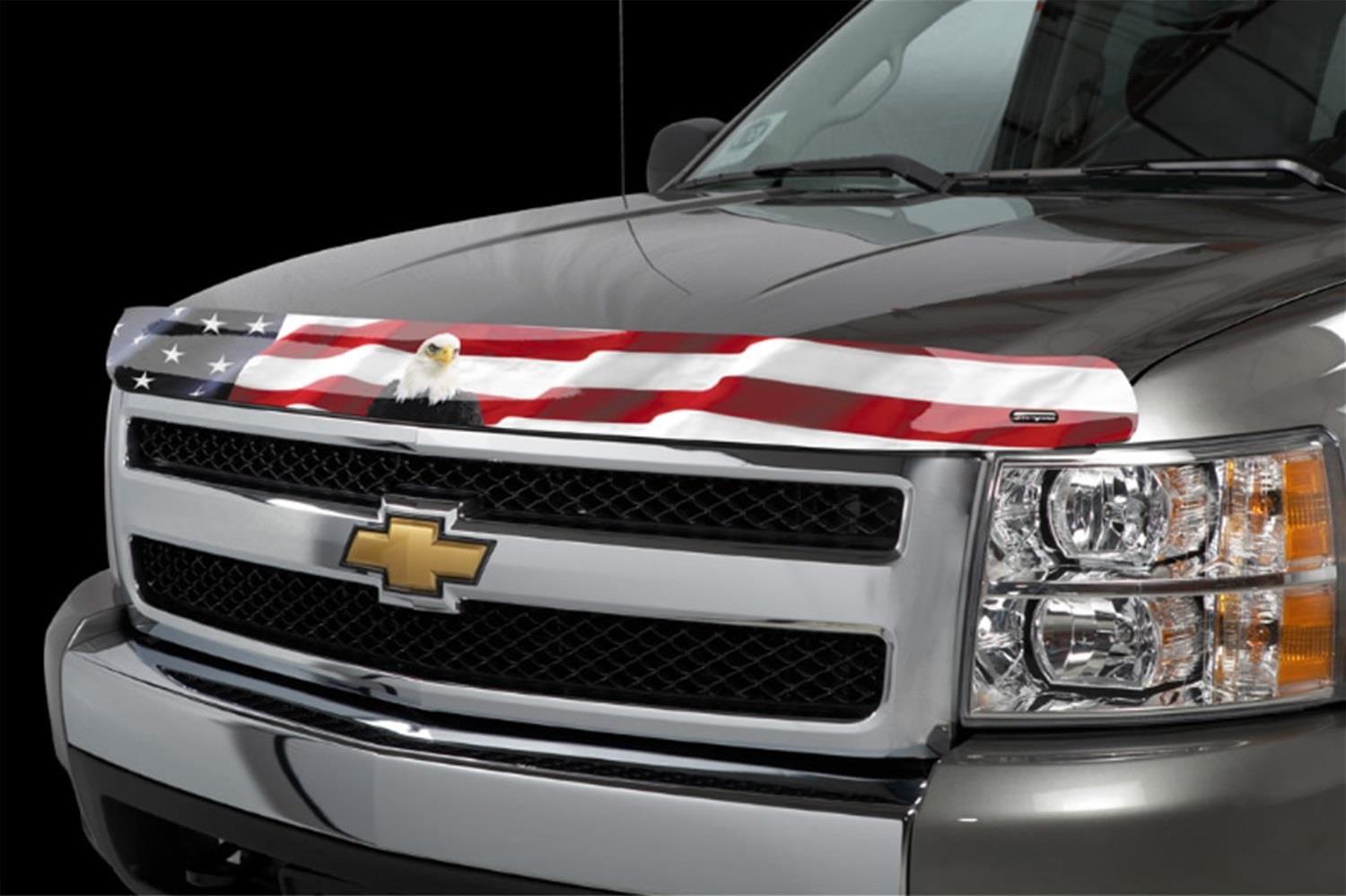 Husky Bug Shields (American Flag with Eagle) 2818956 HOOD SHIELD FLAG CHEVROLET SILVERADO 1500 EXCLUDES ZR2, LT TRAIL BOSS, CUSTOM TRAIL BOSS