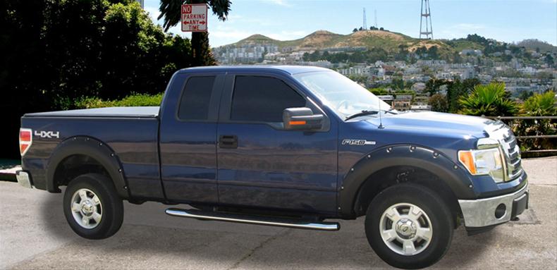 Stampede Ruff Riderz Fender Flares 8408-2 Flares, Riderz, Front and Rear, Thermoplastic, Black, 4.000 in. Flare Width, Chevy, GMC, Set of 4