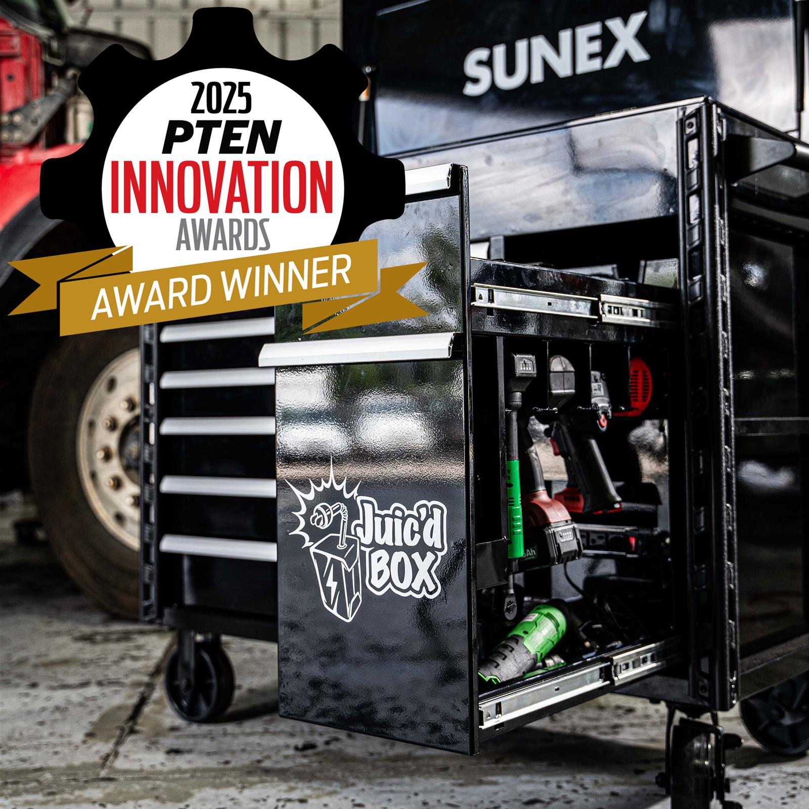 Sunex 8065PCBK Sunex Tools JUIC'D Box 7 Drawer Powered Carts