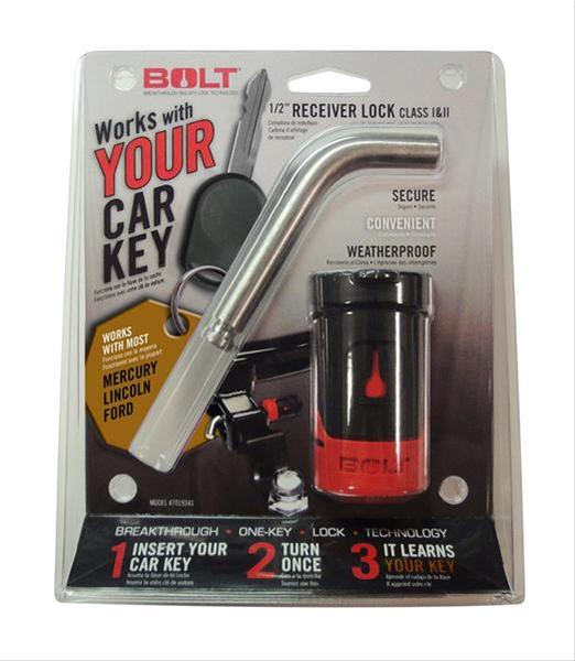 BOLT Receiver Locks 7019343 Lock, 0.500 in. Receiver/Coupler Diameter, Uses Ford Ignition Key, Each
