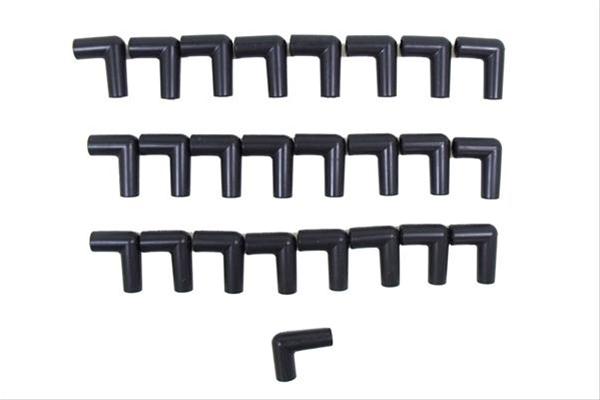 Taylor Replacement Spark Plug Boots 46201 Boots, Replacement, 90 degree Ends, Silicone, Black, 8mm, Set of 25