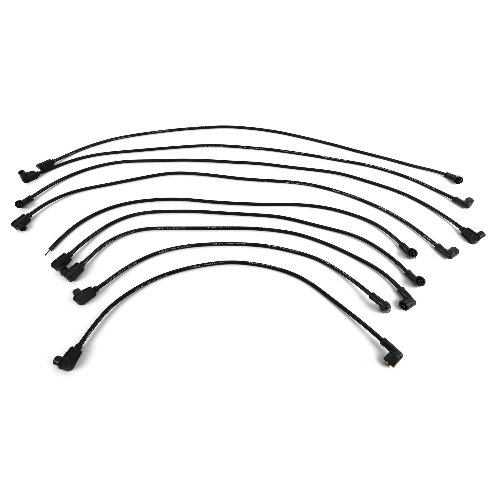 Taylor Cable Spark Plug Wire Set SBC 8mm Pro Race 76029 Taylor Cable Spark Plug Wire Set SBC 8mm Pro Race 76029