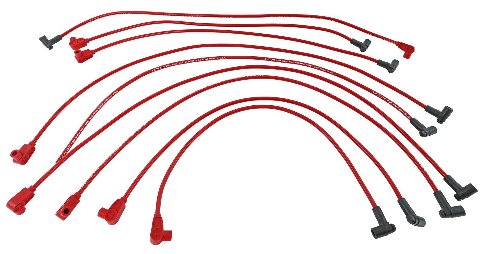 Taylor Cable Spark Plug Wire Set SBC 8mm Pro Race 76240 Taylor Cable Spark Plug Wire Set SBC 8mm Pro Race 76240