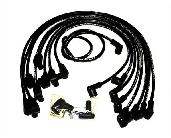 Taylor 409 Race-Fit Pro Race Spark Plug Wires 79014 Wire Sets, Race, Assembled, Spiral Core, Black Wire, 10.40mm Diameter, 135 degree Boots, 8-Cylinder, Set