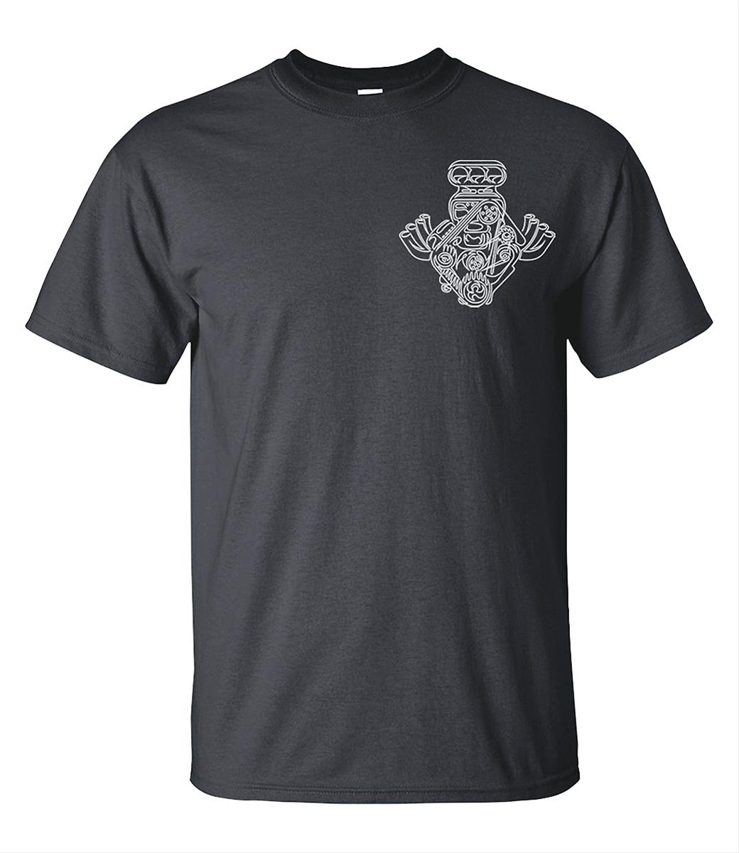 Summit Gifts 30419-LG Pinstriped Engine Flames T-Shirt | Summit Racing