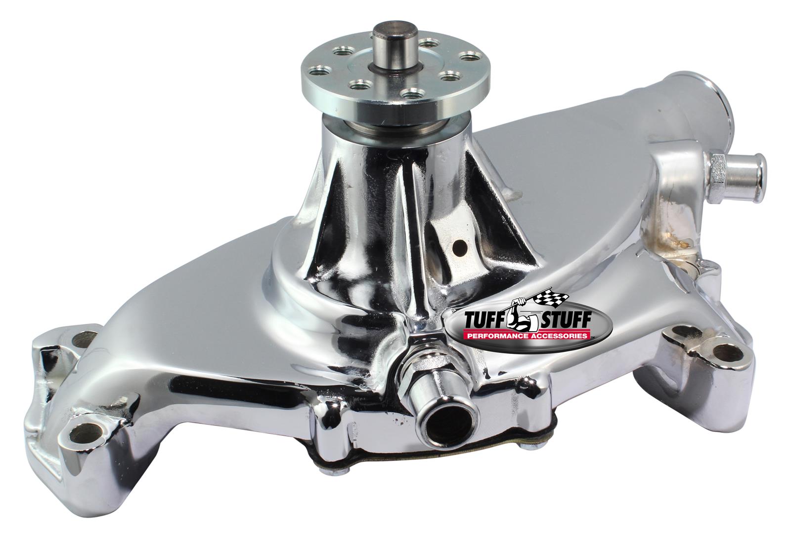 Tuff Stuff Performance Supercool Water Pumps 1496NA Pump, Mechanical, High-Volume, Aluminum, Smoothie, Chrome, Chevy, Big Block, Short Pump, Each