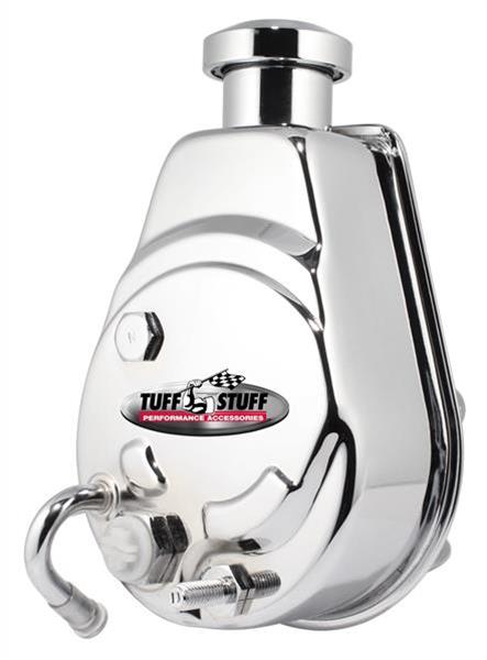Tuff Stuff Performance Power Steering Pumps 6174A Pump, Saginaw, Attached Reservoir, Keyway Pulley Style, Chrome, Each