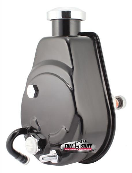 Tuff Stuff Performance Power Steering Pumps 6176B Pump, Saginaw P Series, Attached Reservoir, Keyway Pulley Style, Black Powdercoated, Each