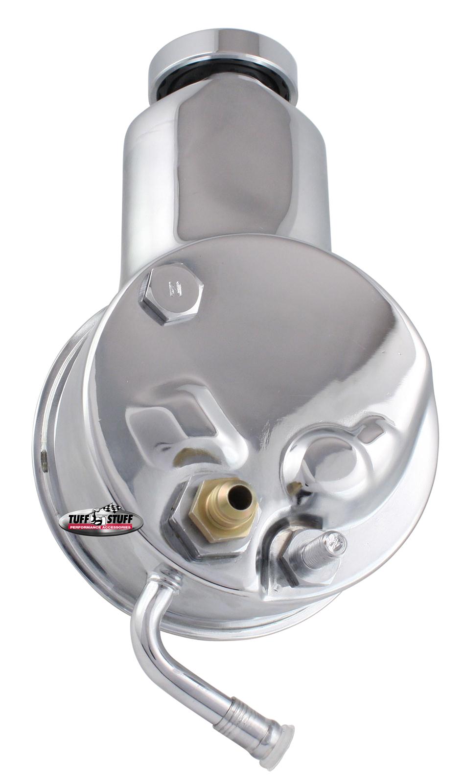 Tuff Stuff Performance Direct Replacement Power Steering Pumps 6195A Pumps, Replacement, Saginaw P Series, Natural, Chrome Reservoir, Standard-volume, Chevy, 5.7L, 6.5L, 7.0L, Each
