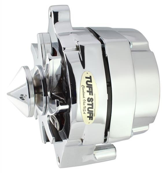 Tuff Stuff Performance Silver Bullet Alternators 7068BBULL Alternator, Polished, 100 Amp, 1-wire, V-Belt, Ford, Mercury, Each thumbnail 3