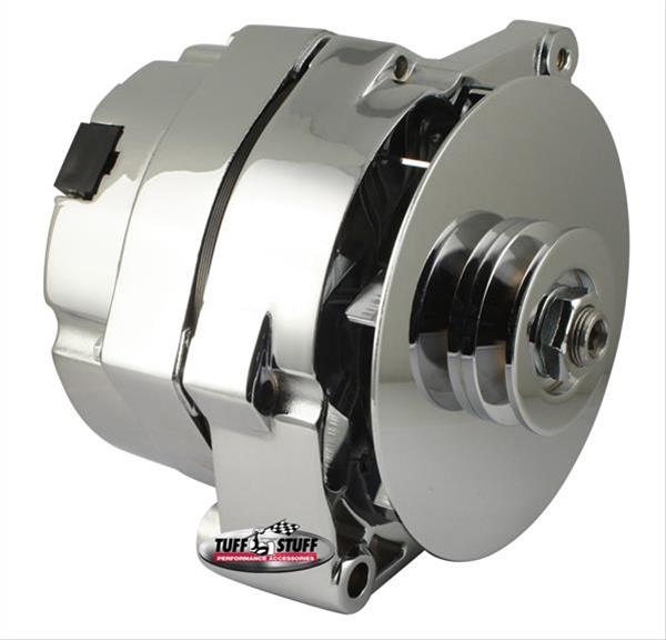 Tuff Stuff Performance High-Amp Output Alternators 7127NK6 Alternator, Performance, High Amp, GM 10si Case Style, 12 V, 140 Amps, Chrome, V-Belt Pulley, Each thumbnail 2
