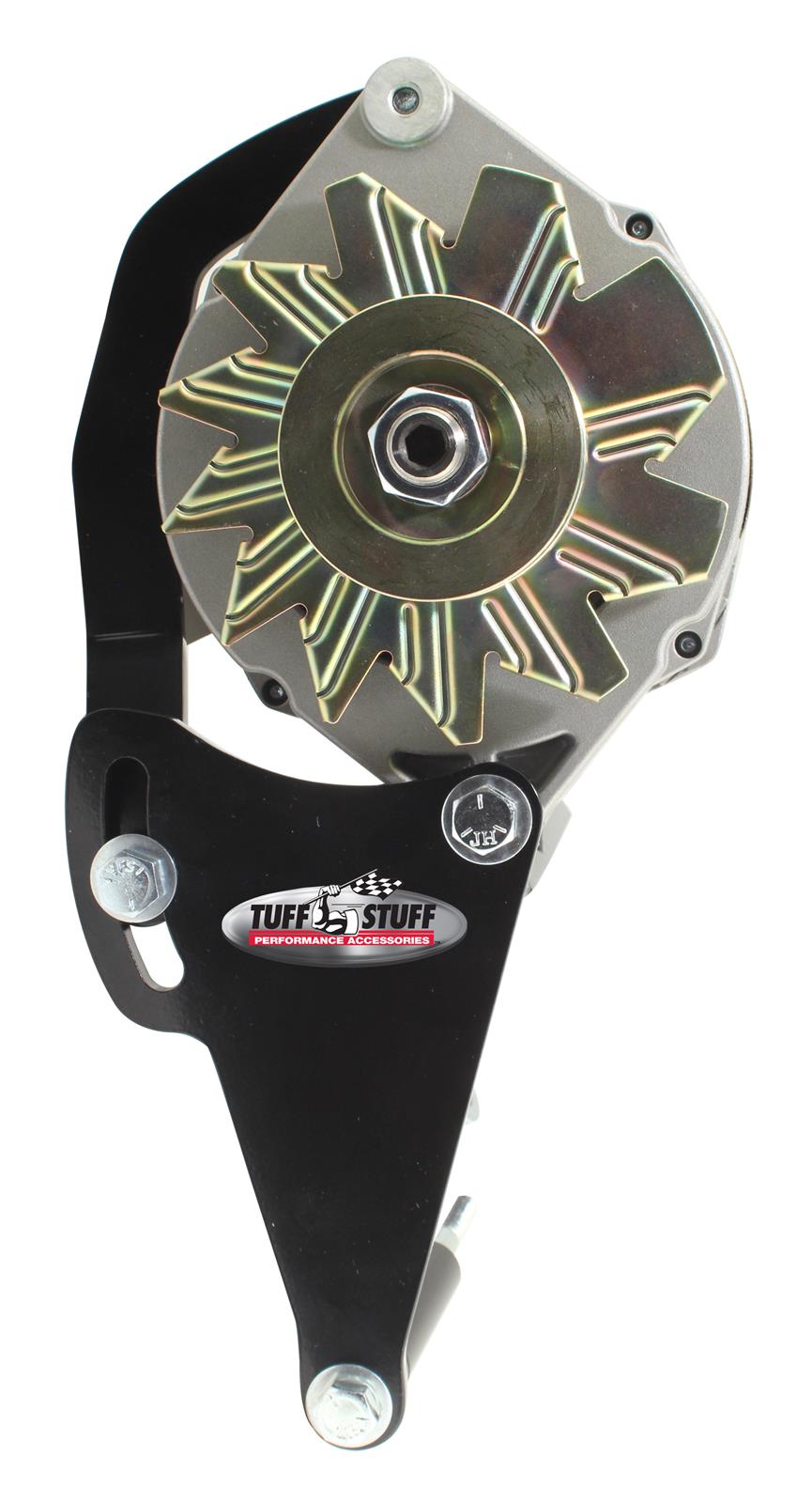Tuff Stuff Performance Alternator Brackets 7668B Bracket for Chevy SBC Long Water Pump Stealth Black Powder Coated