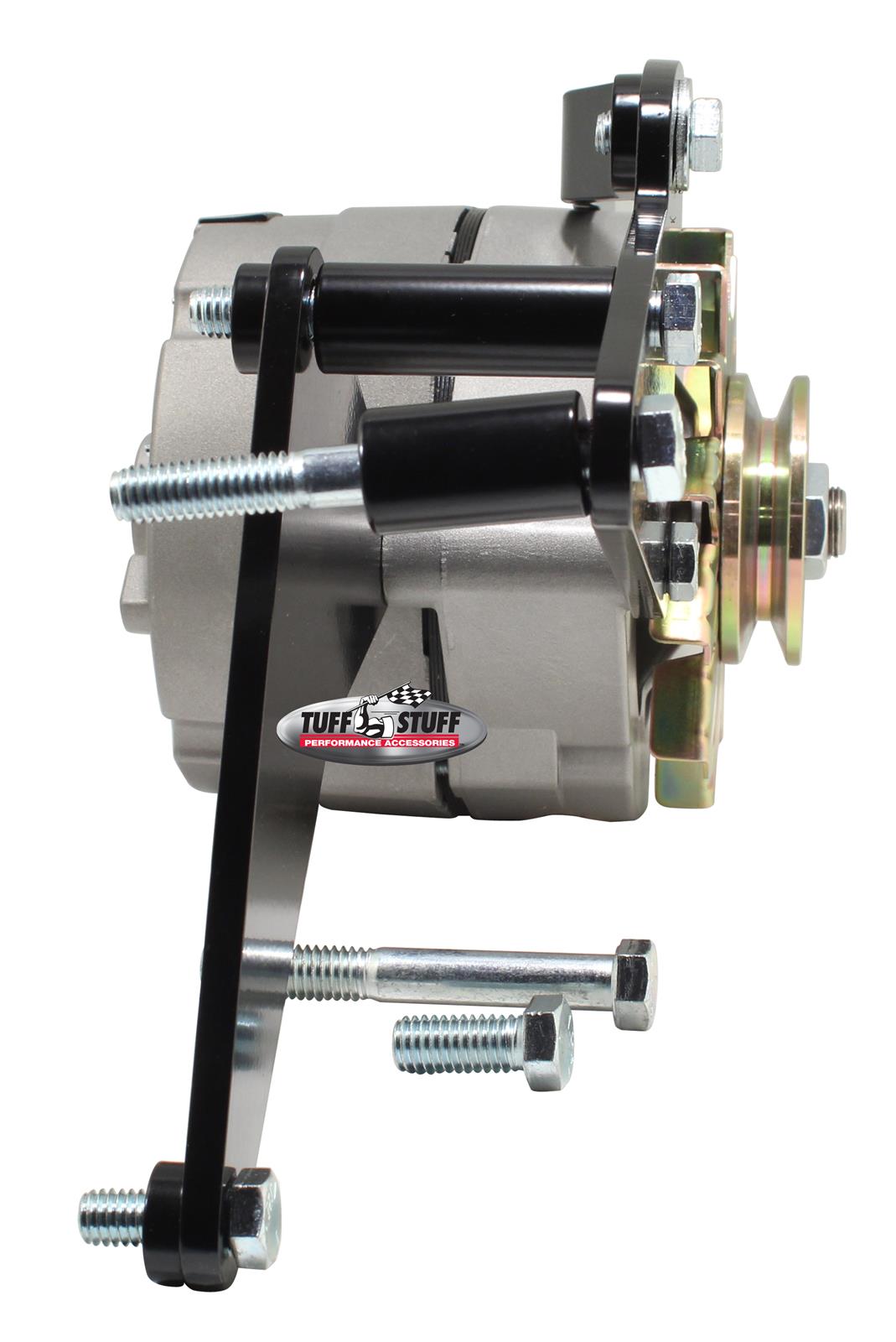 Tuff Stuff Performance Alternator Brackets 7669B Bracket for Chevy BBC Short Water Pump Stealth Black Powder Coated thumbnail 2