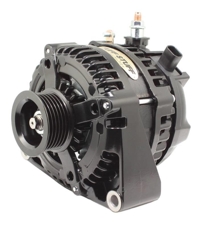 Tuff Stuff Performance MAX AMP Stealth Black Alternators 8435B6G1W Alternator, 225 AMP, 1-Wire, Powdercoated, Serpentine Pulley, Chevy, GMC, Each