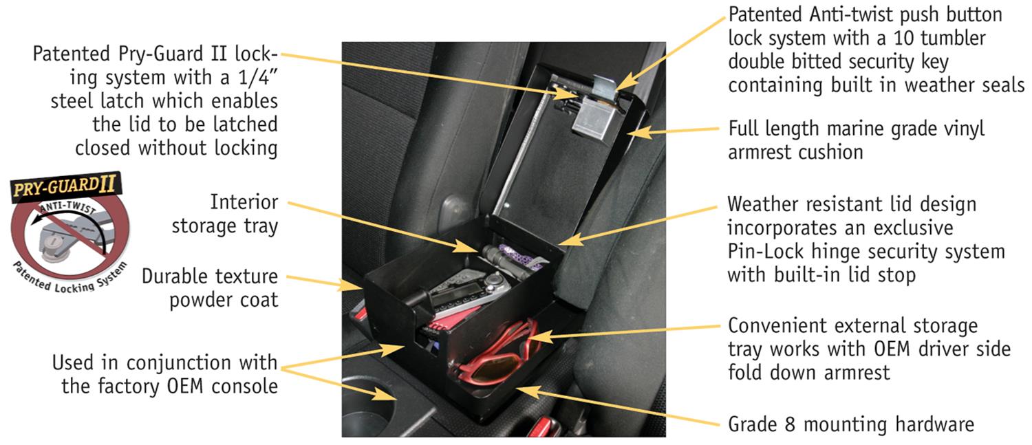 Tuffy Console Safe W/ Keyed Lock For Toyota Fj Cruiser