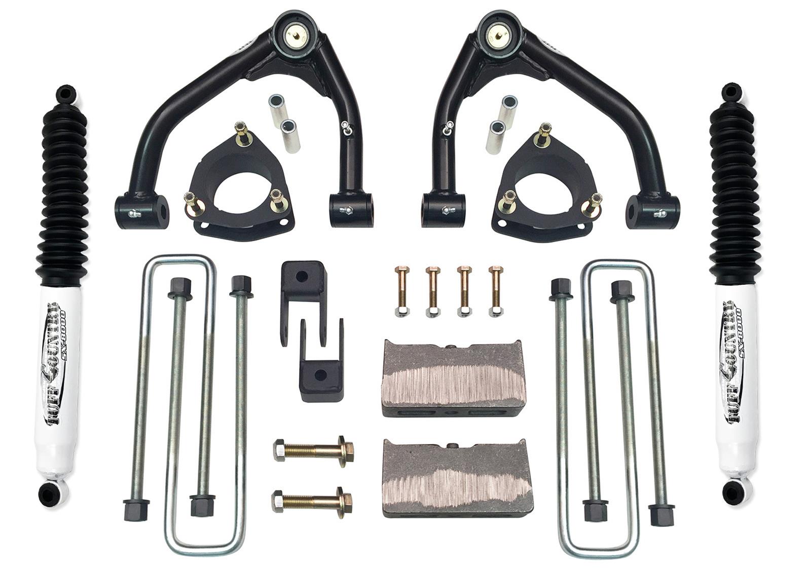 Tuff Country 07-18 Silverado 1500 2wd 4in Lift Kt (Alum/Stmpd 2 Pc Stl Up Cntrl Arm SX8000 Shocks)