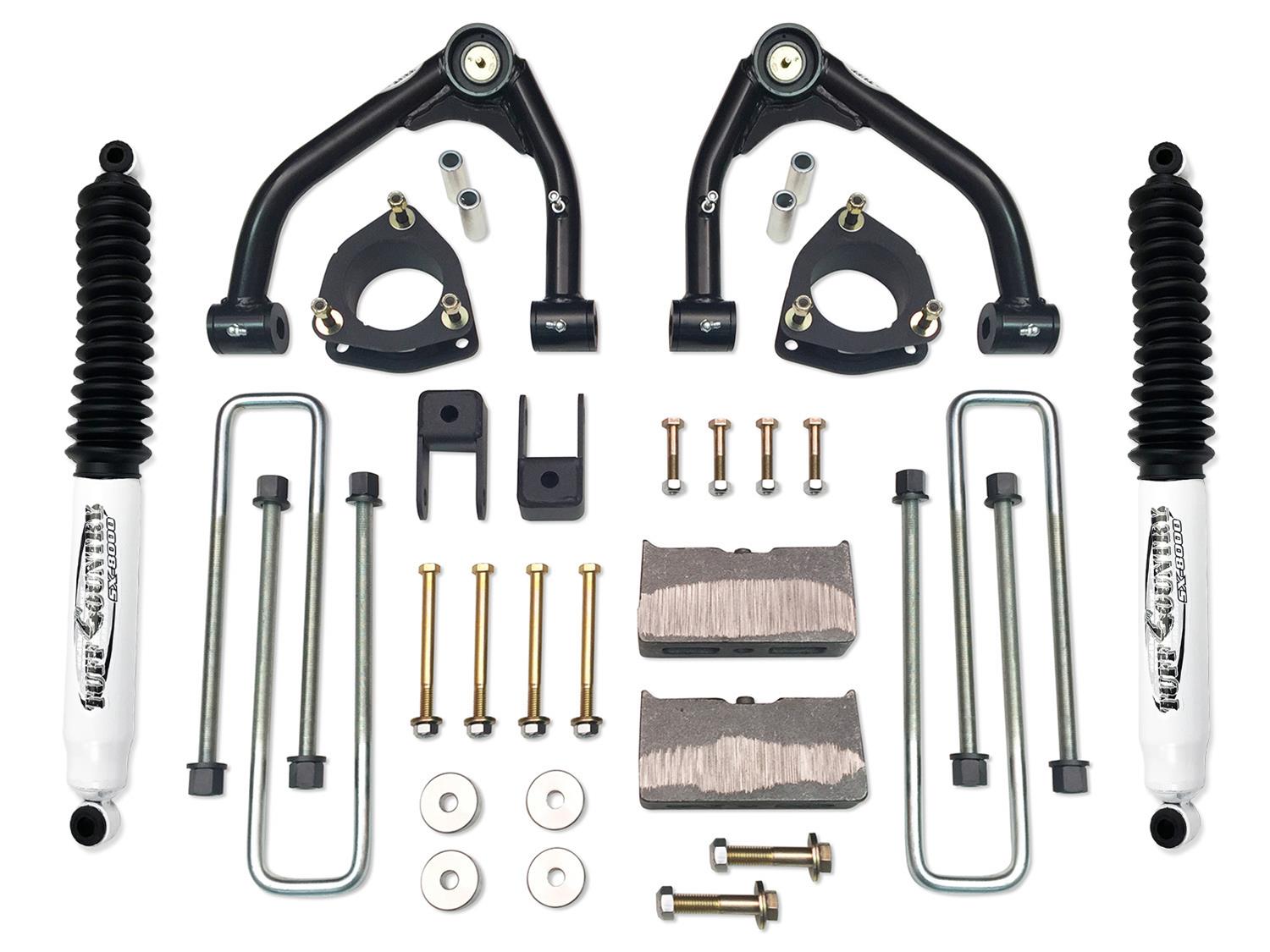 Tuff Country 14-18 Silverado 1500 4wd 4in Lift Kt (Alum/Stmpd 2 Pc Stl Up Cntrl Arm SX8000 Shocks)